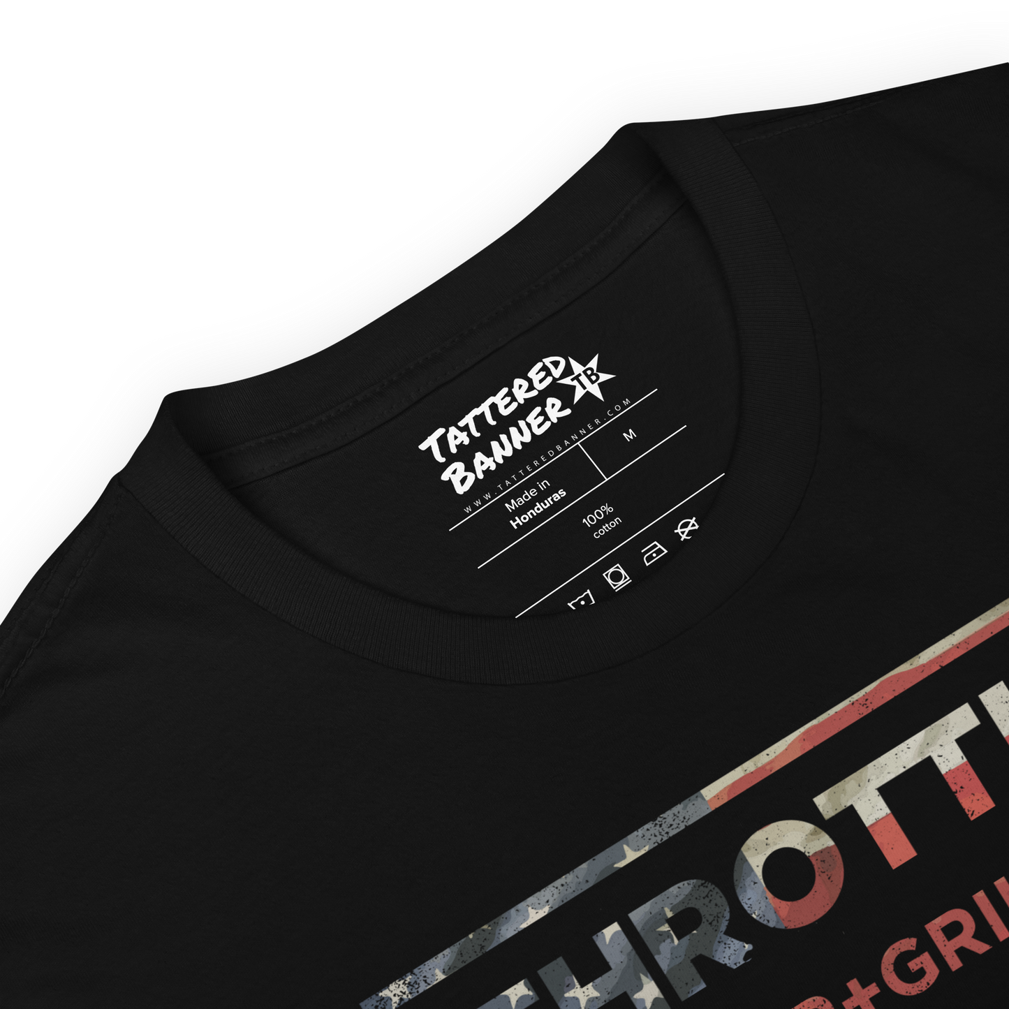 Throttle American Flag Logo Short-Sleeve Unisex T-Shirt