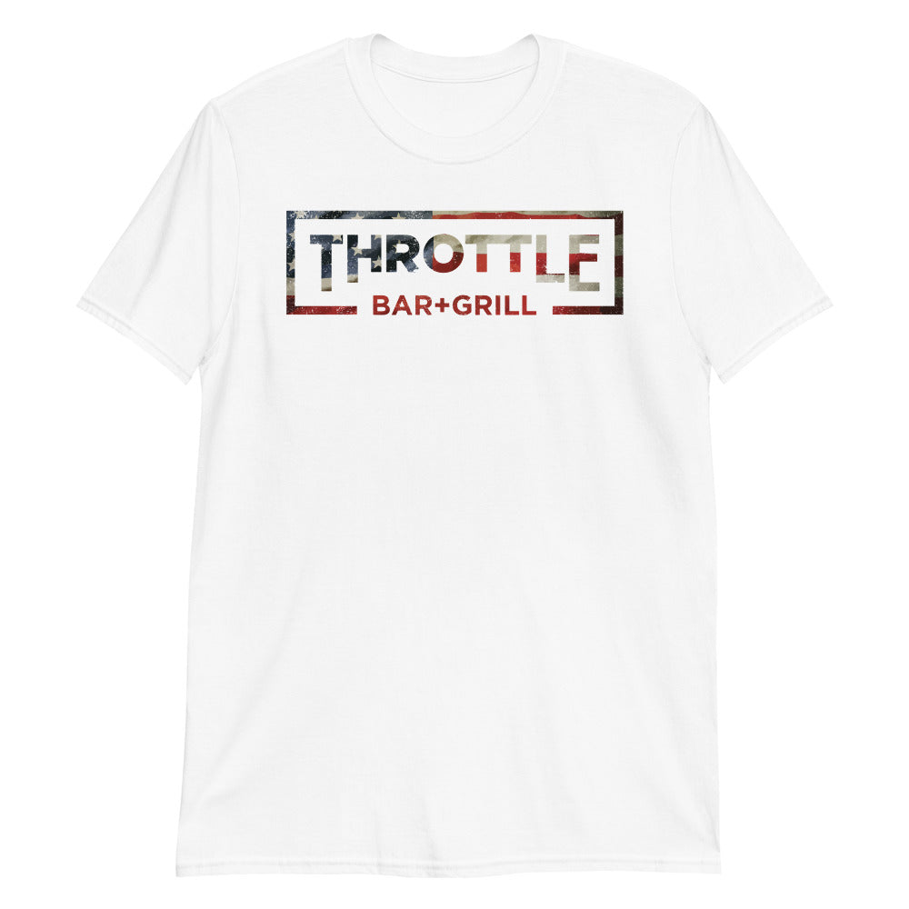 Throttle American Flag Logo Short-Sleeve Unisex T-Shirt