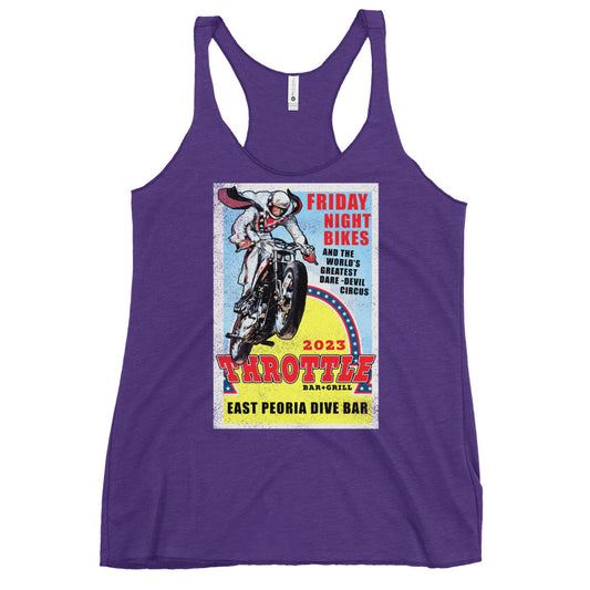 Friday Night Bikes 2023 - Colored Front Design Women's Racerback Tank